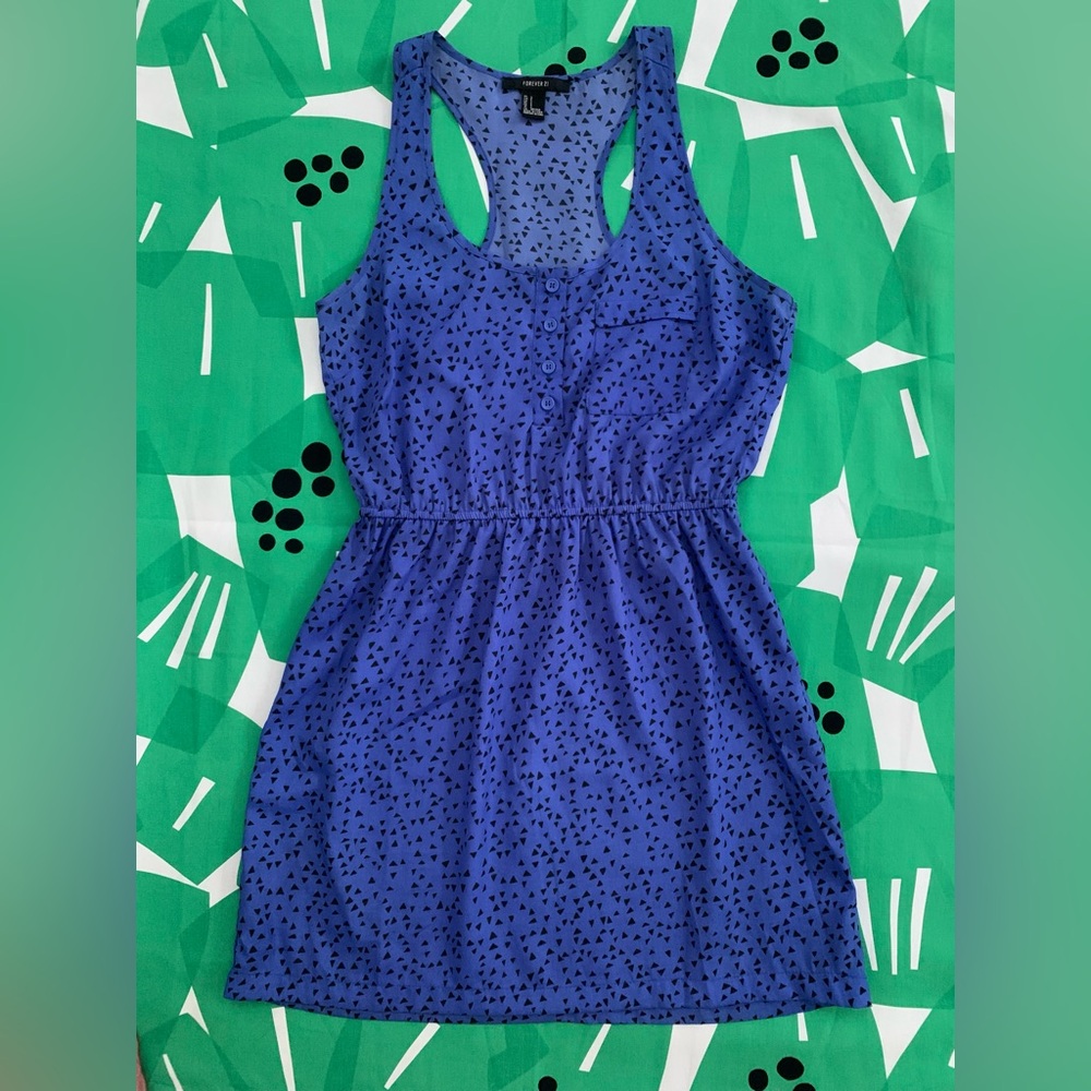 Forever 21 Lightweight Fit and Flare Skater Mini Dress with Triangle Pattern